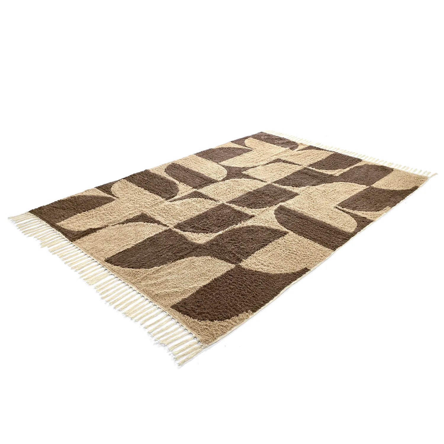 Tapis shaggy - Siberia Natural Cotton Shaggy (beige/marron)
