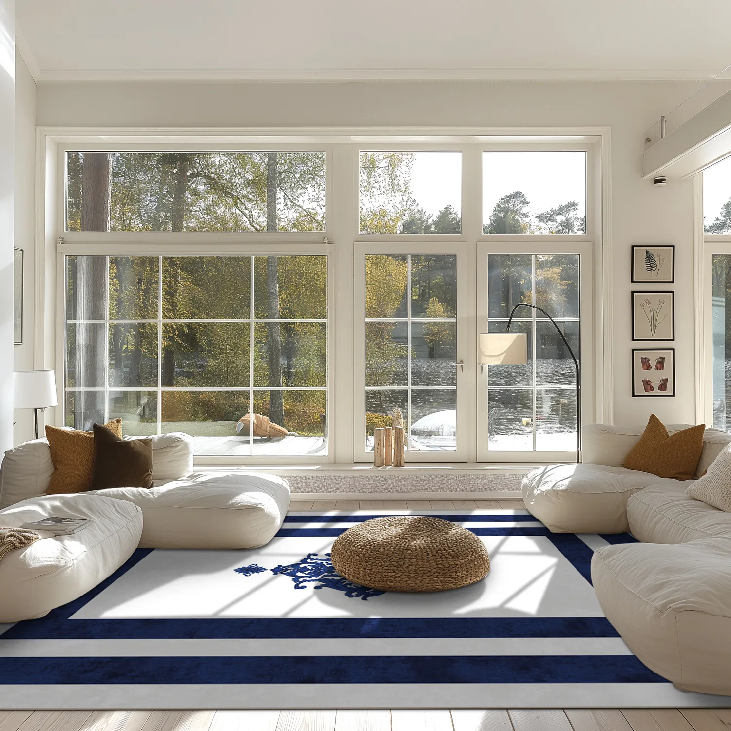 Tapis Wilton - Soros (bleu/blanc)