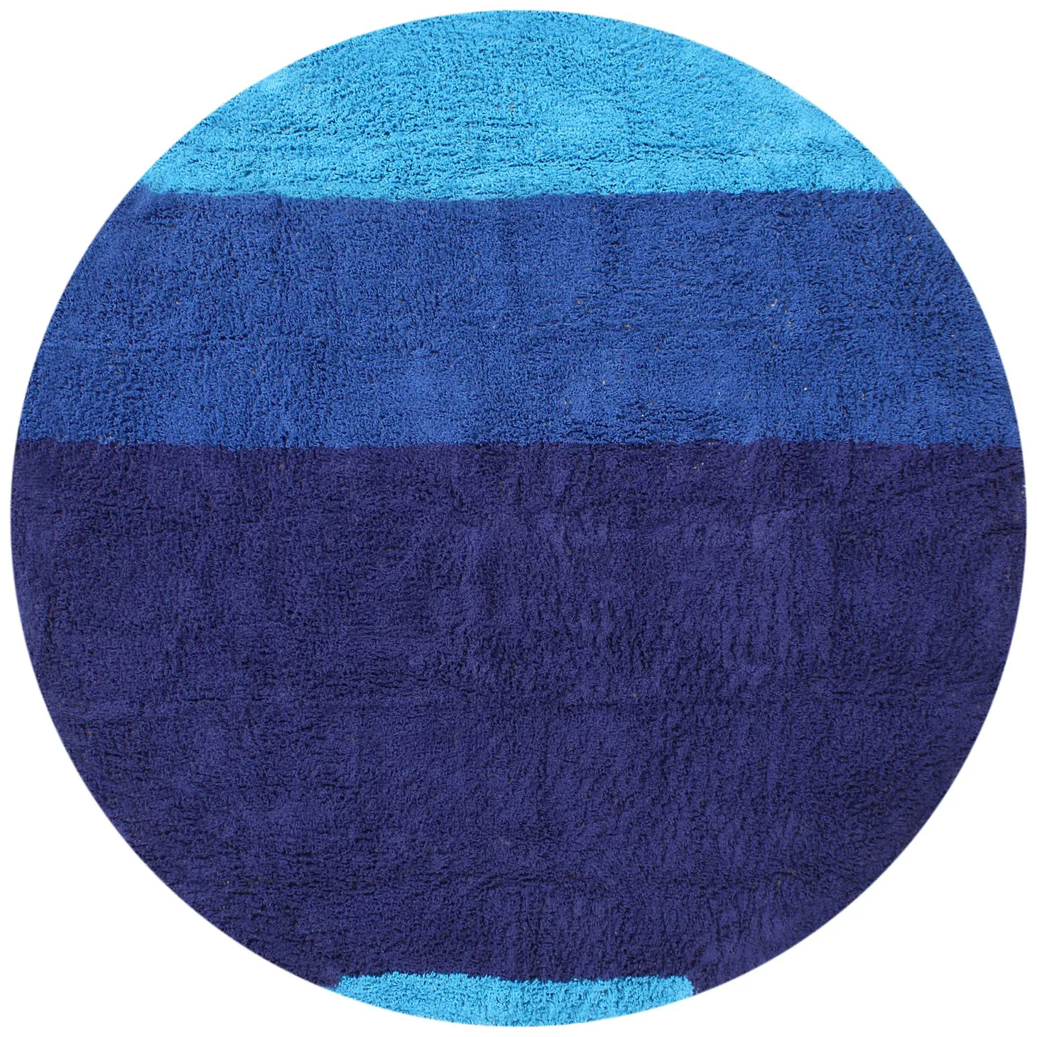 Tapis rond - Taro Natural Cotton Shaggy (bleu)