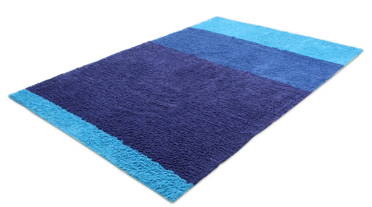Tapis à poils longs - Taro Natural Cotton Shaggy (bleu)