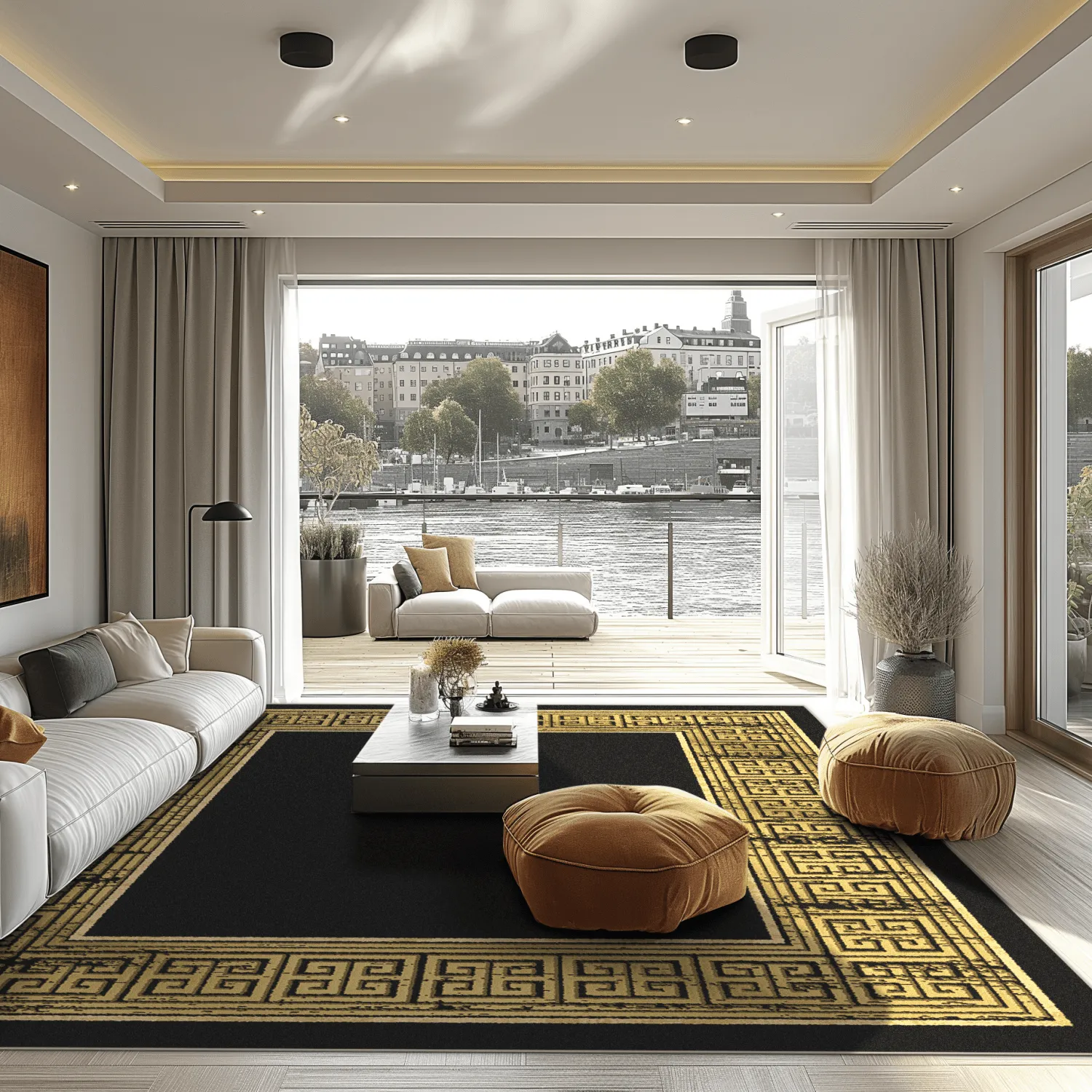 Tapis Wilton - Tilos (noir/doré)
