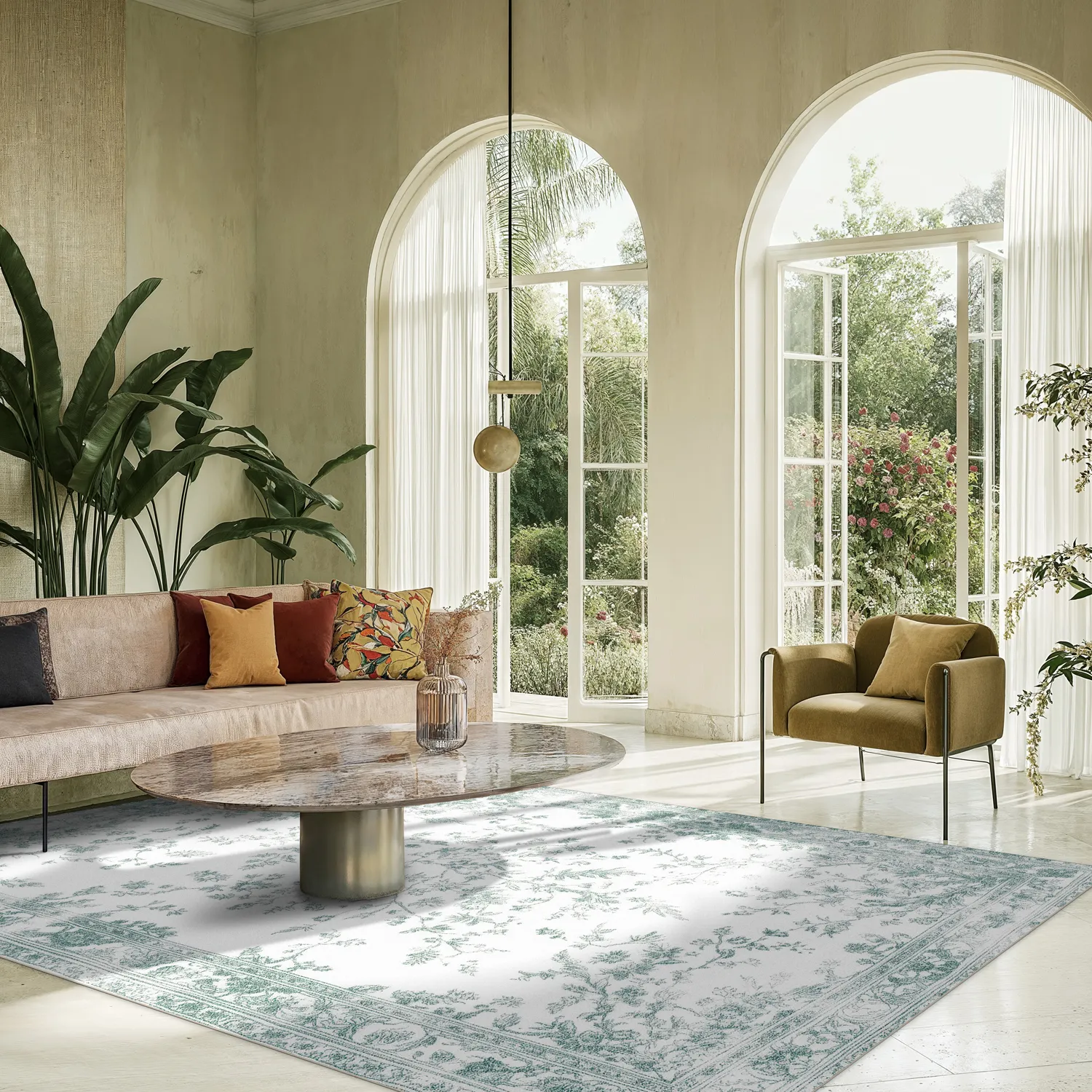 Tapis Wilton - Tulum (bleu clair/blanc)