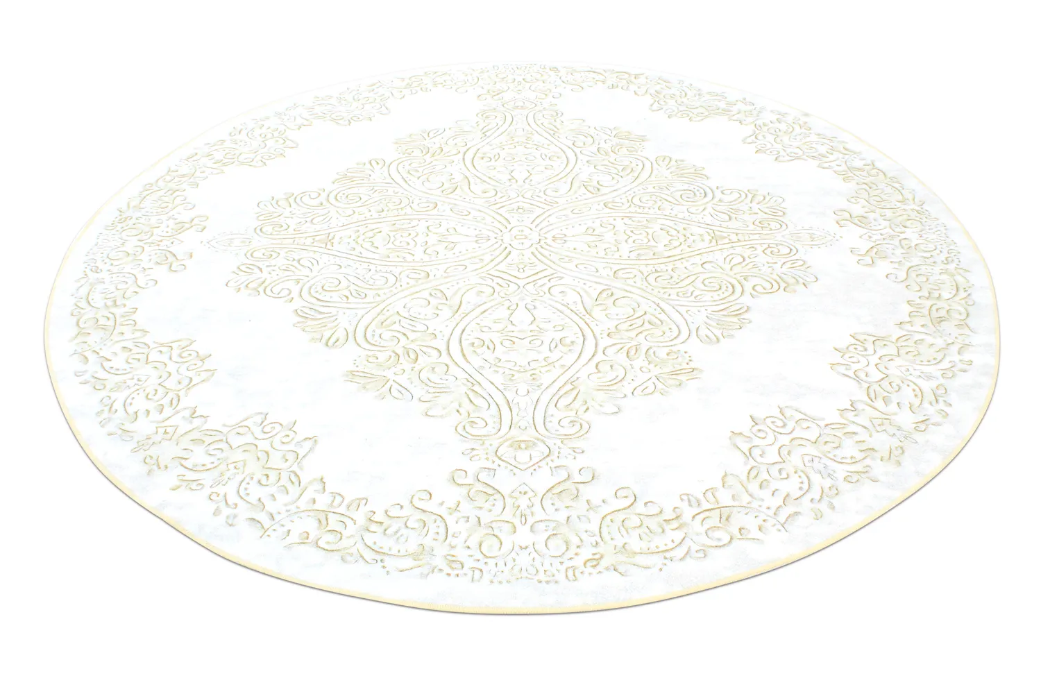 Tapis rond - Valenza (blanc/beige)