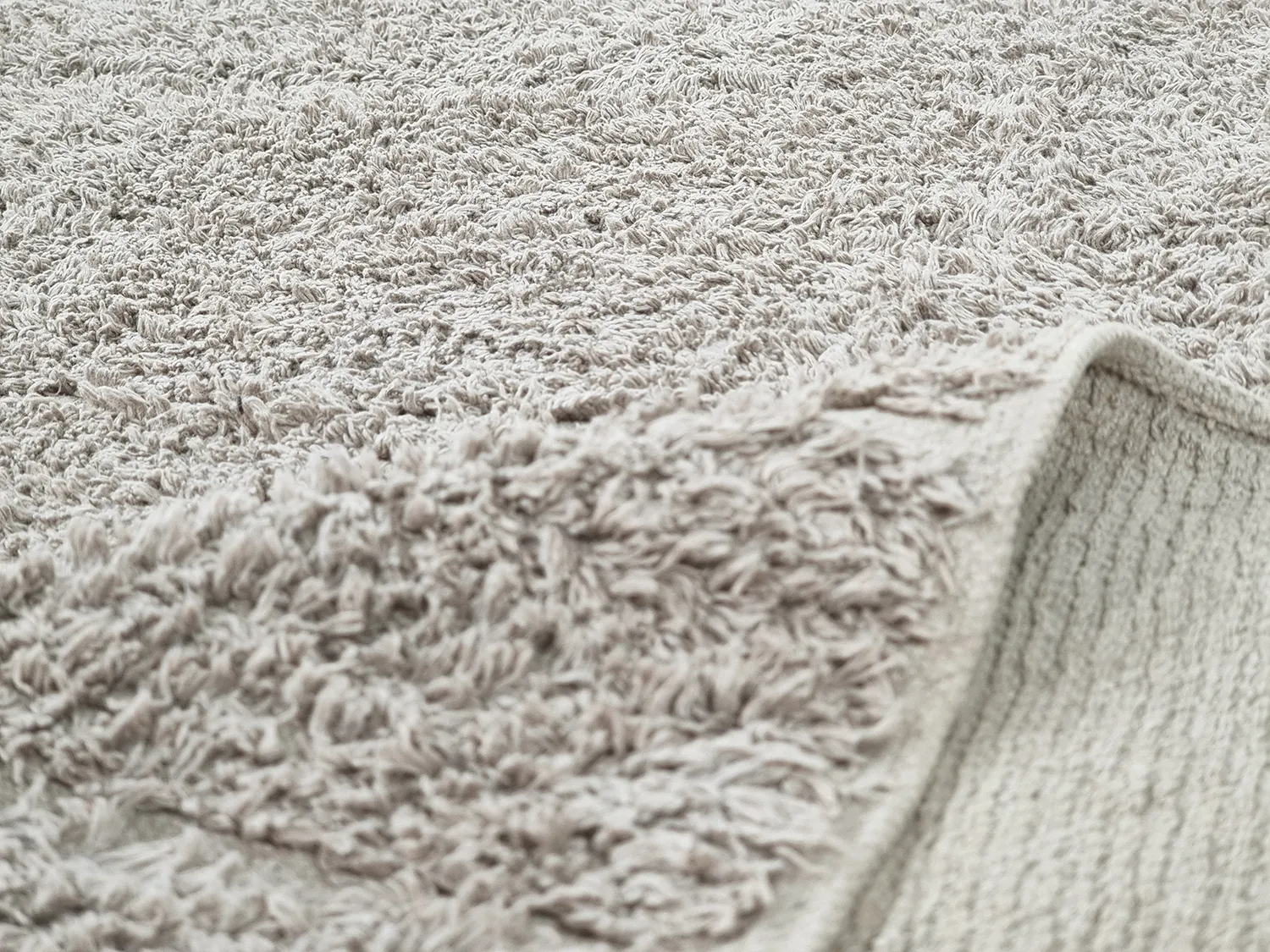 Tapis rond - Willow Natural Cotton Shaggy (greige)