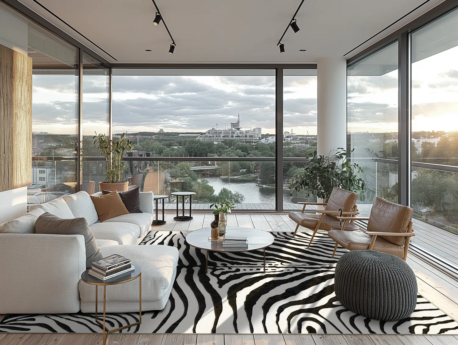 Tapis Wilton - Zèbre (noir/blanc)
