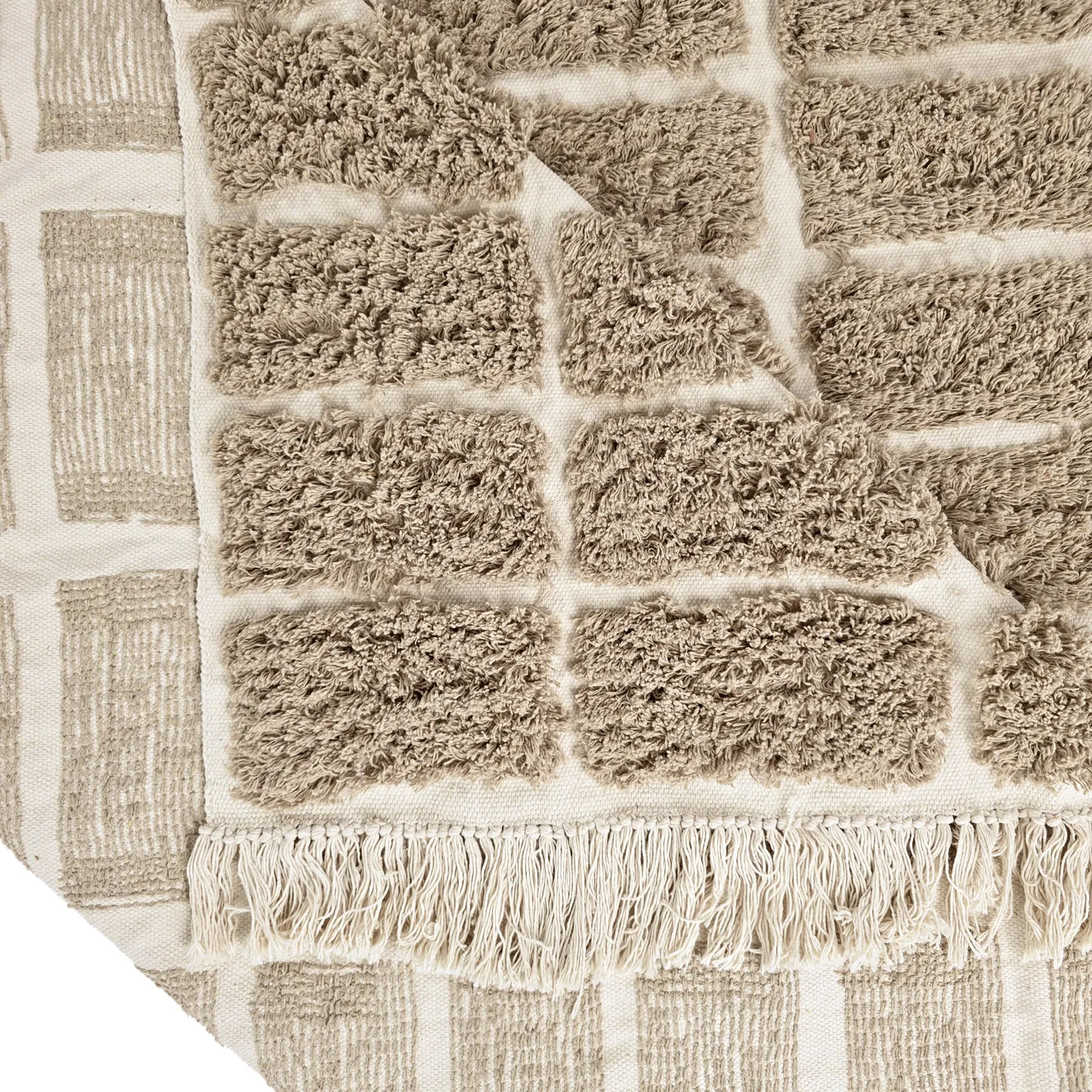 Tapis à poils longs - Zola Natural Cotton Shaggy (beige)