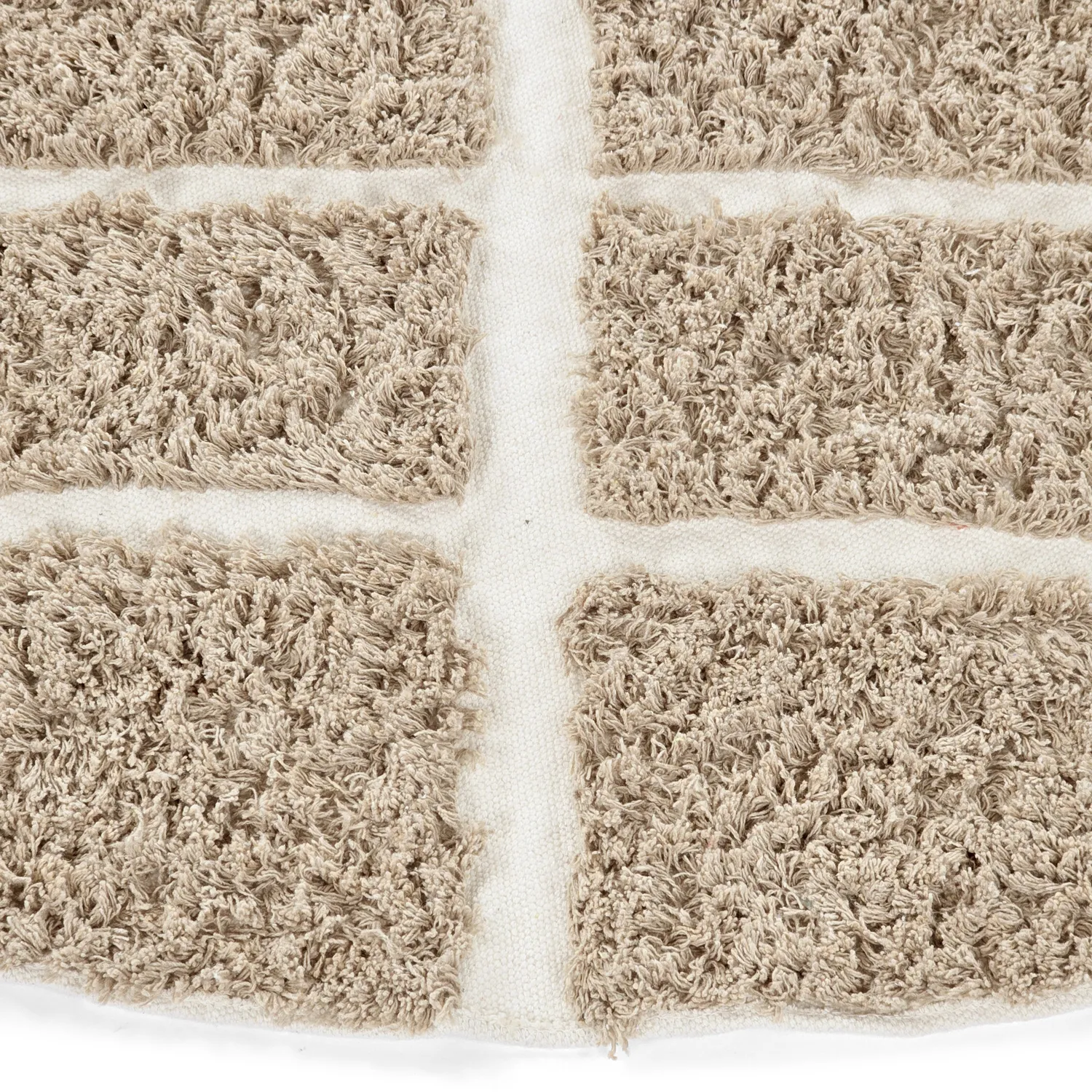 Tapis rond - Zola Natural Cotton Shaggy (beige)
