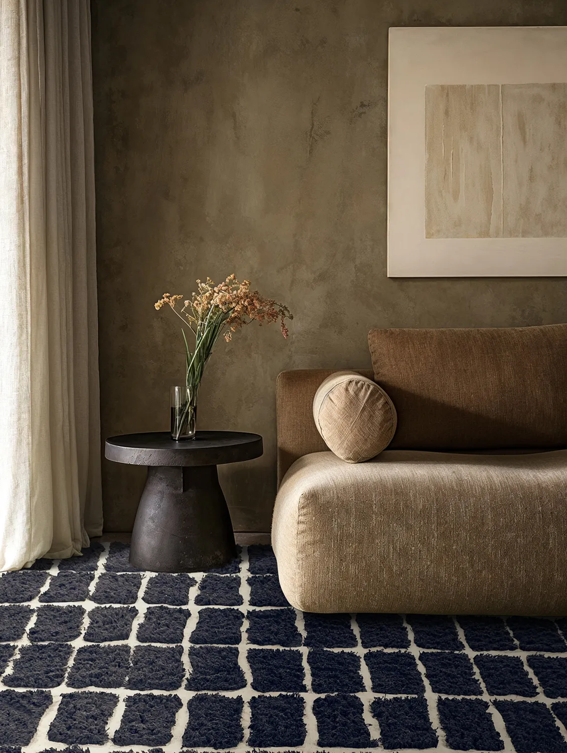 Tapis à poils longs - Zola Natural Cotton Shaggy (gris foncé)