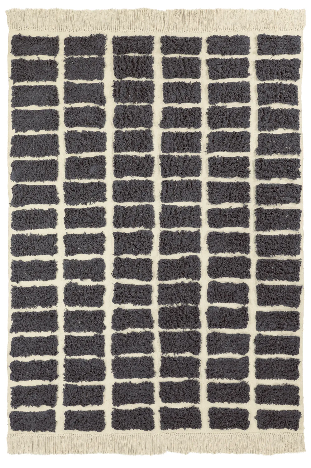 Tapis à poils longs - Zola Natural Cotton Shaggy (gris foncé)