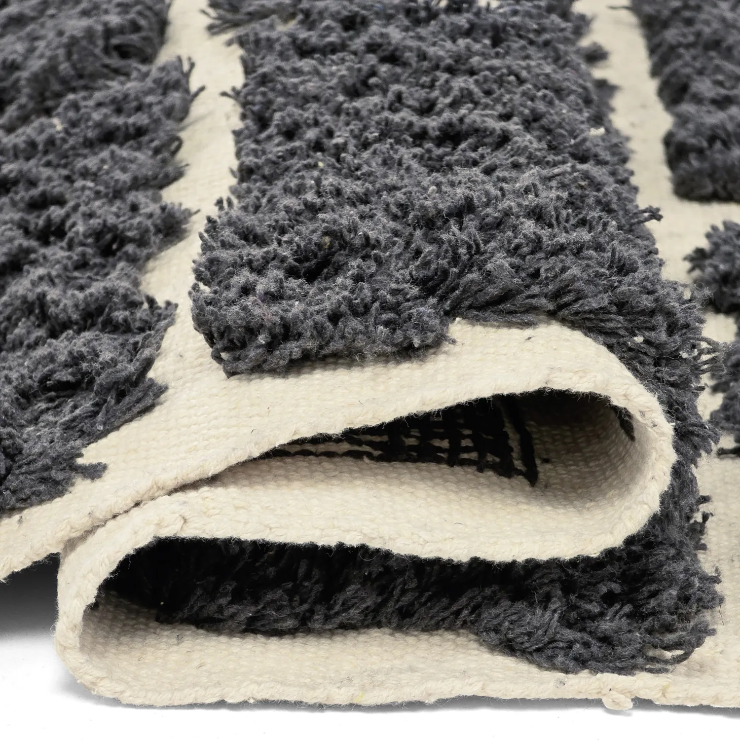 Tapis à poils longs - Zola Natural Cotton Shaggy (gris foncé)