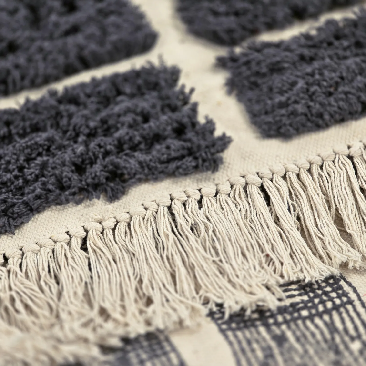 Tapis à poils longs - Zola Natural Cotton Shaggy (gris foncé)