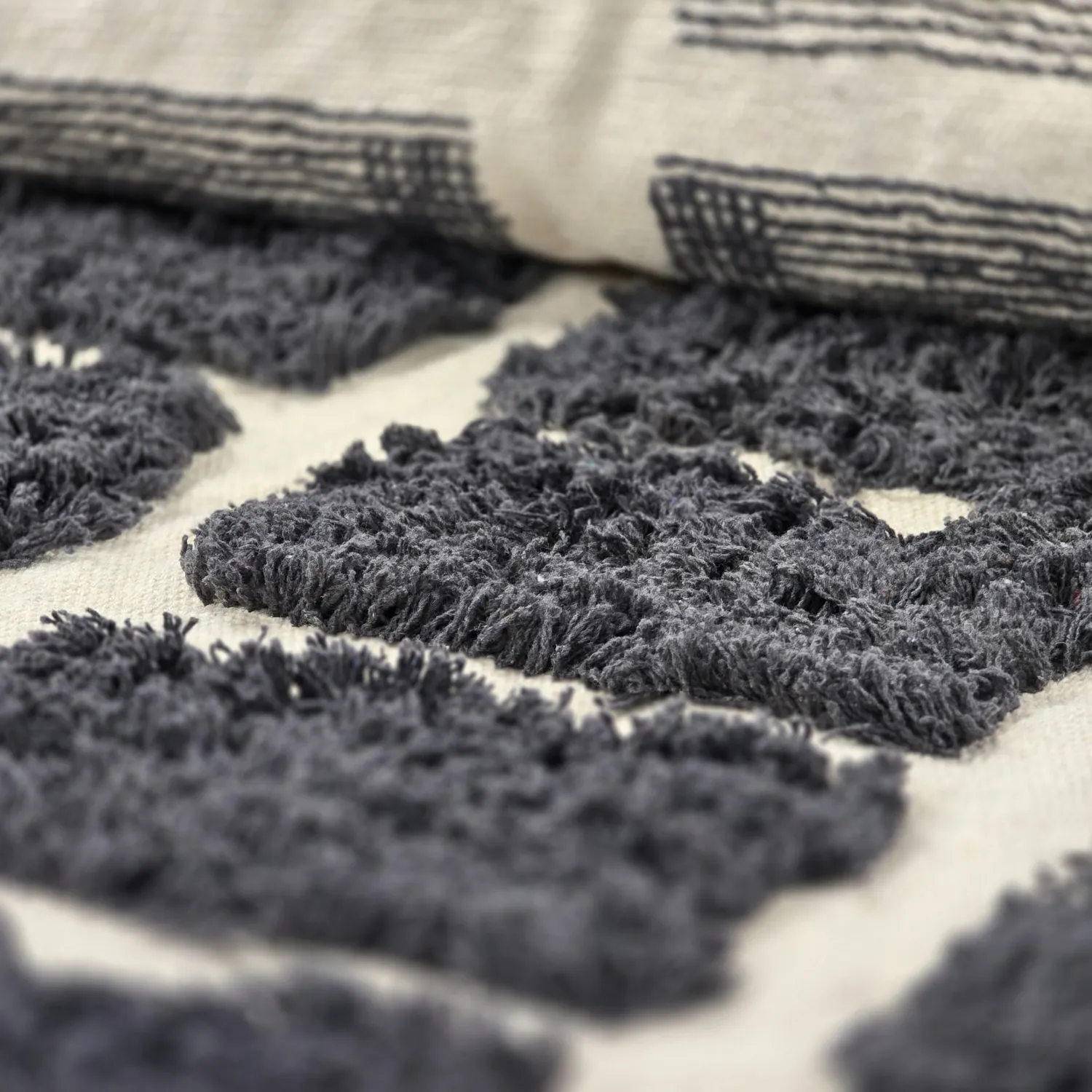 Tapis à poils longs - Zola Natural Cotton Shaggy (gris foncé)