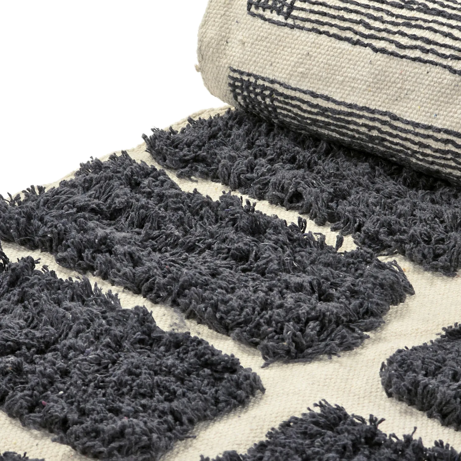 Tapis à poils longs - Zola Natural Cotton Shaggy (gris foncé)