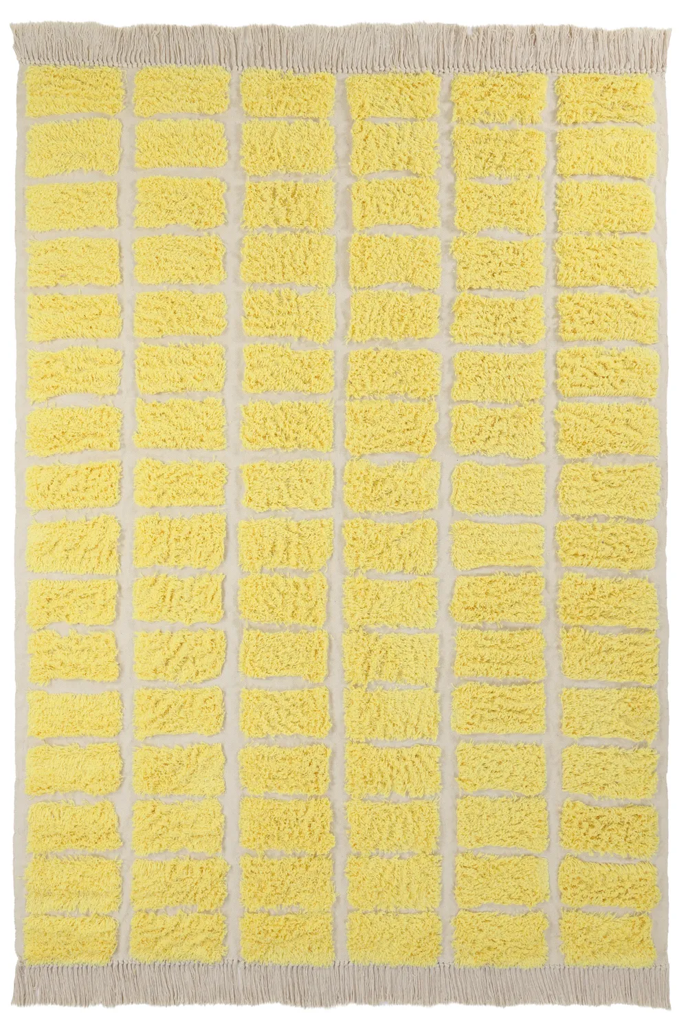 Tapis à poils longs - Zola Natural Cotton Shaggy (jaune)