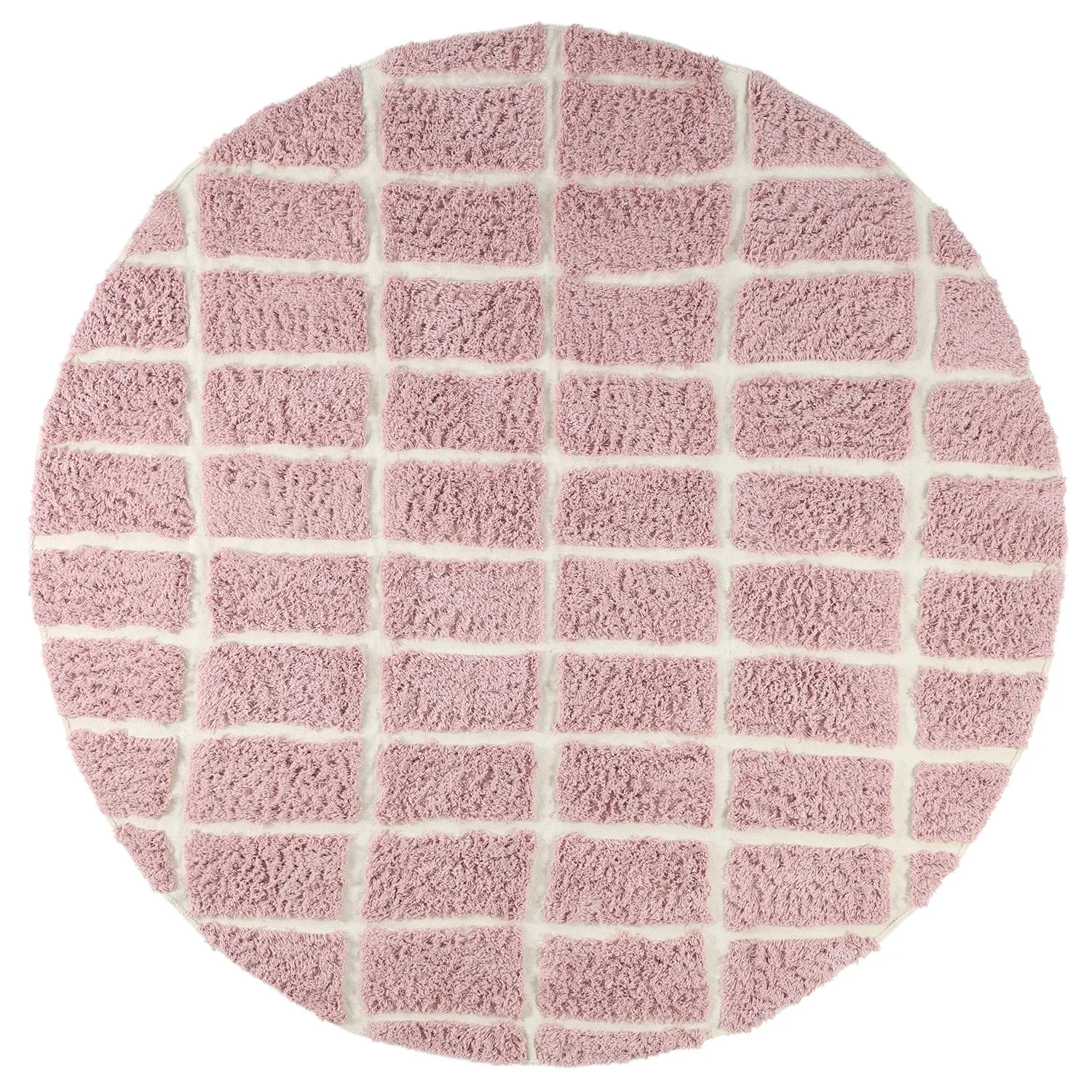 Tapis rond - Zola Natural Cotton Shaggy (rose)