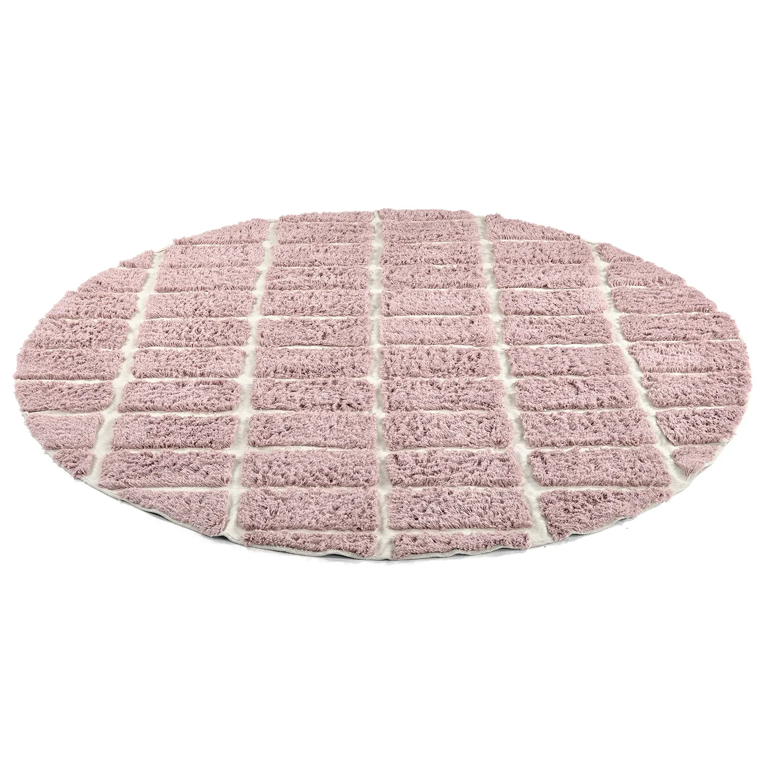 Tapis rond - Zola Natural Cotton Shaggy (rose)