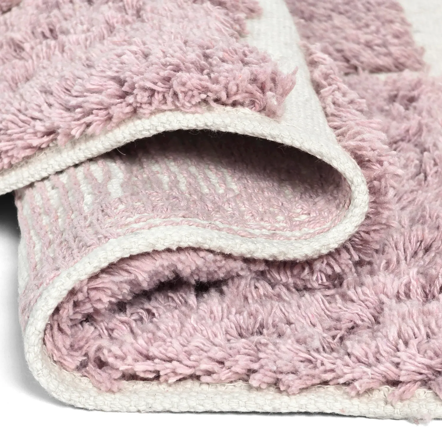 Tapis rond - Zola Natural Cotton Shaggy (rose)