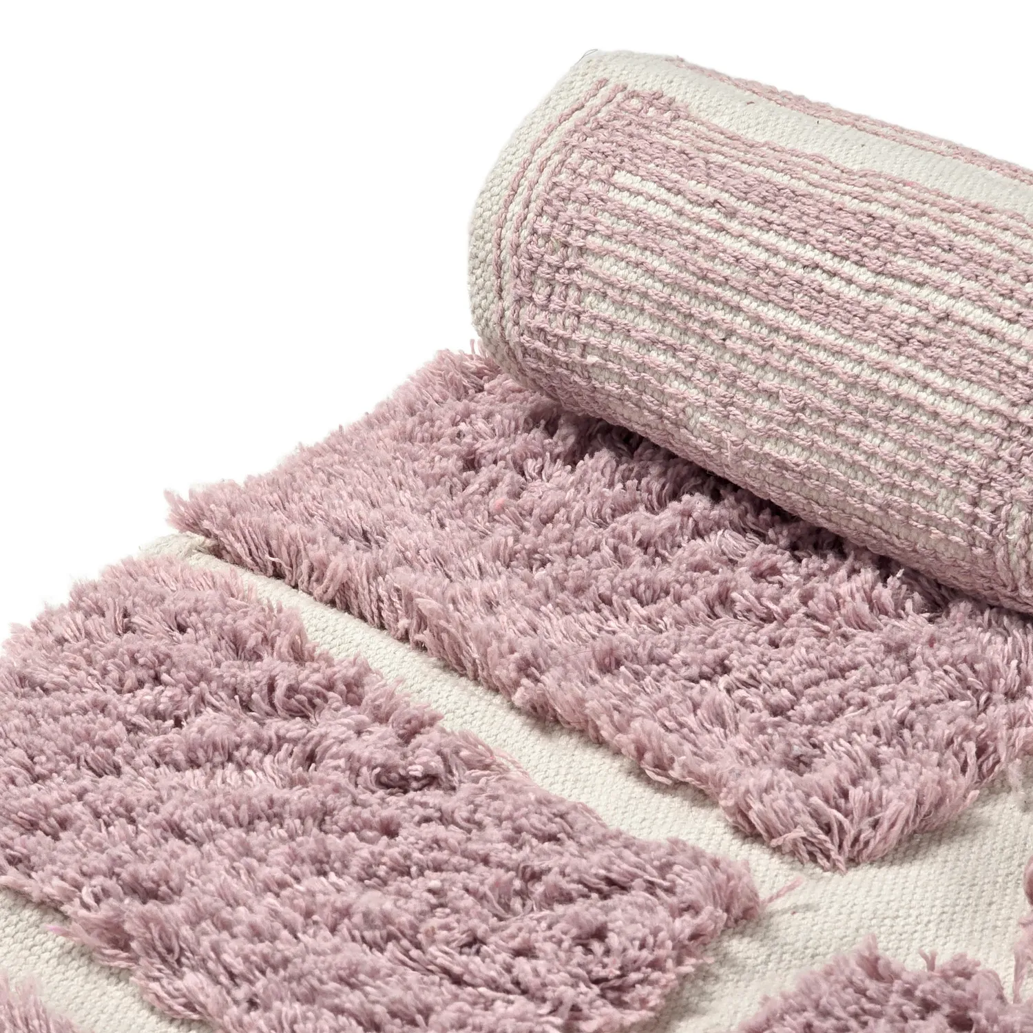 Tapis rond - Zola Natural Cotton Shaggy (rose)