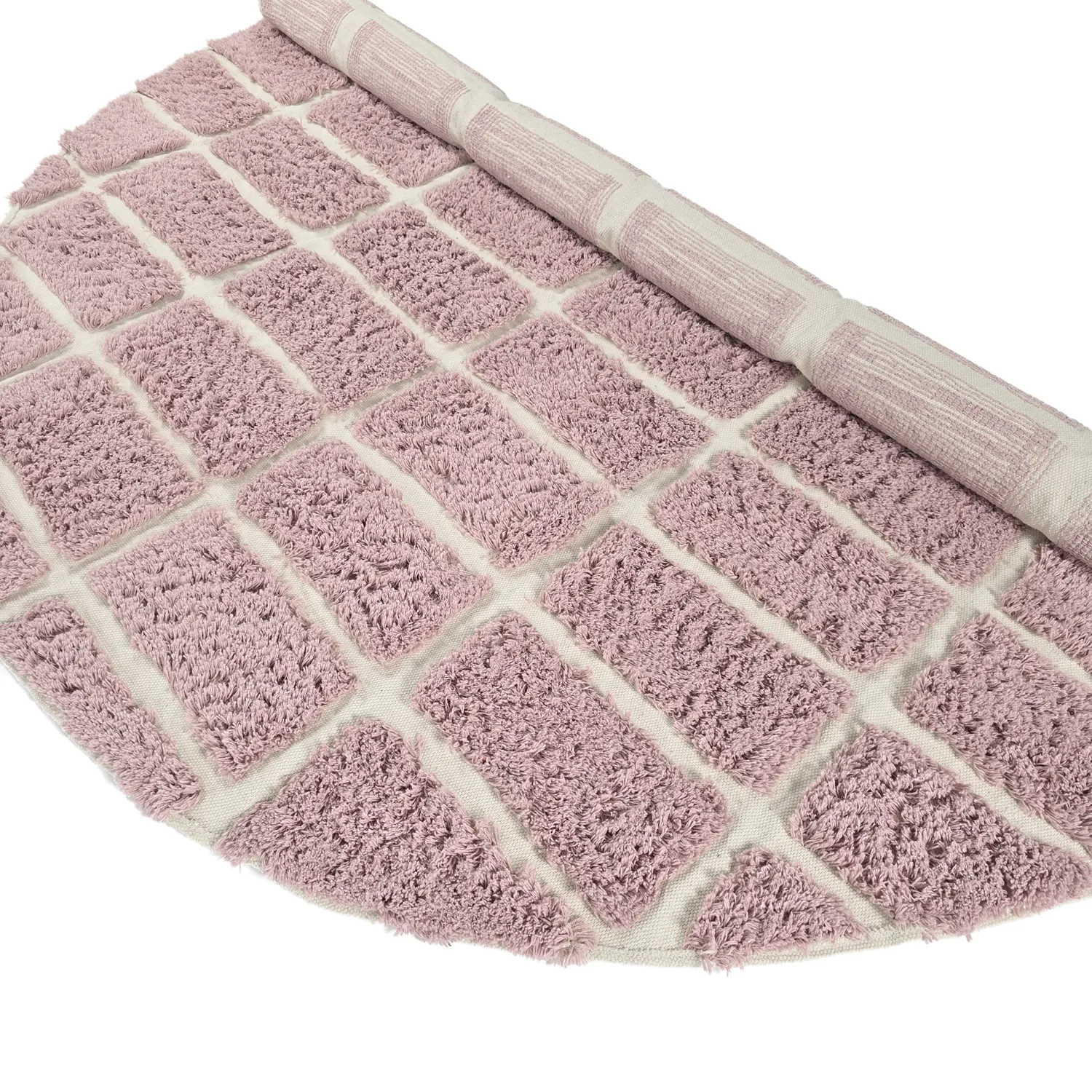 Tapis rond - Zola Natural Cotton Shaggy (rose)