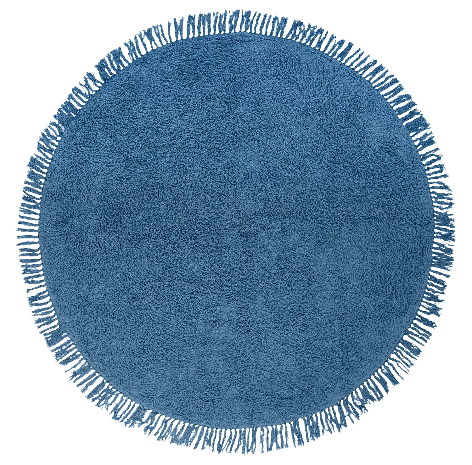 Tapis rond - Alba Natural Cotton Shaggy (bleu)