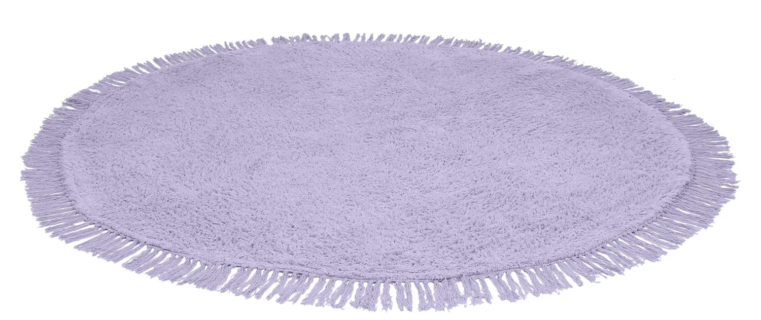 Tapis rond - Alba Natural Cotton Shaggy (violet)