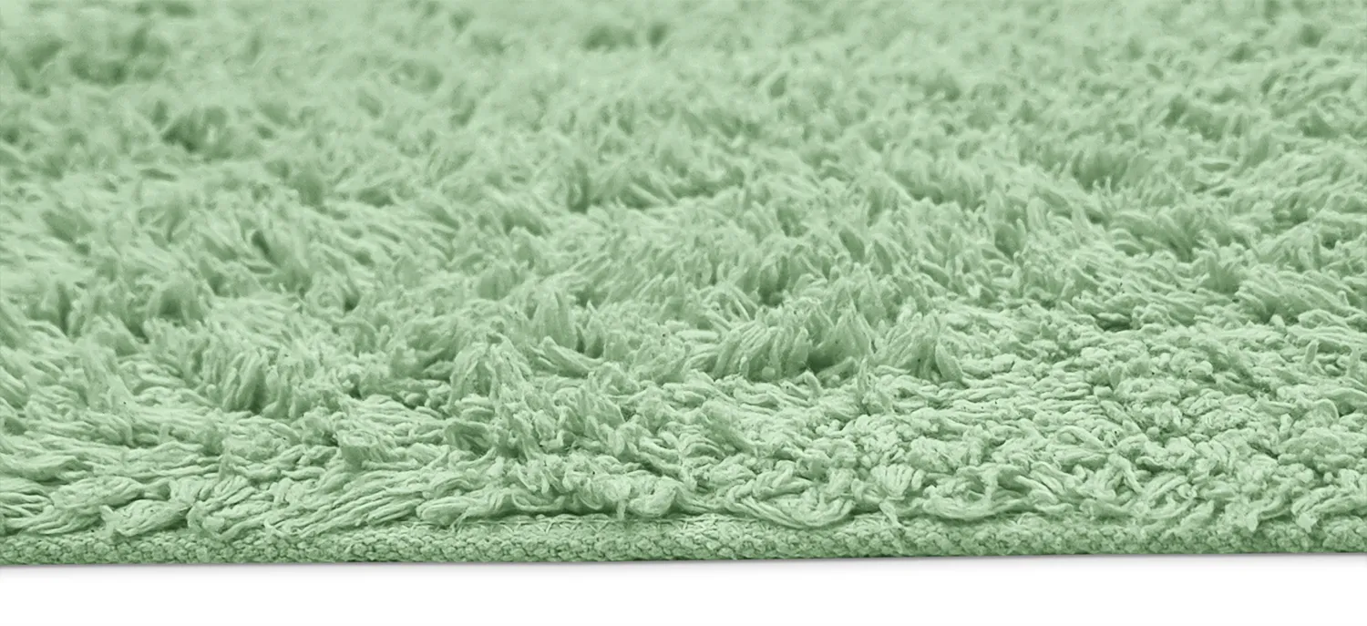 Tapis à poils longs - Alba Natural Cotton Shaggy (vert clair)