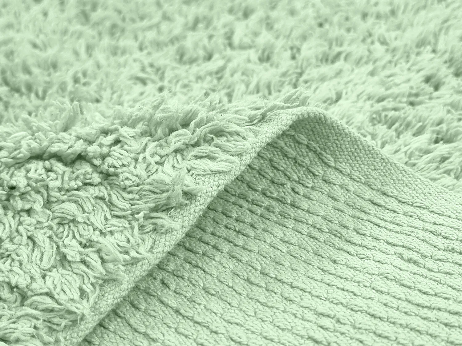 Tapis à poils longs - Alba Natural Cotton Shaggy (vert clair)