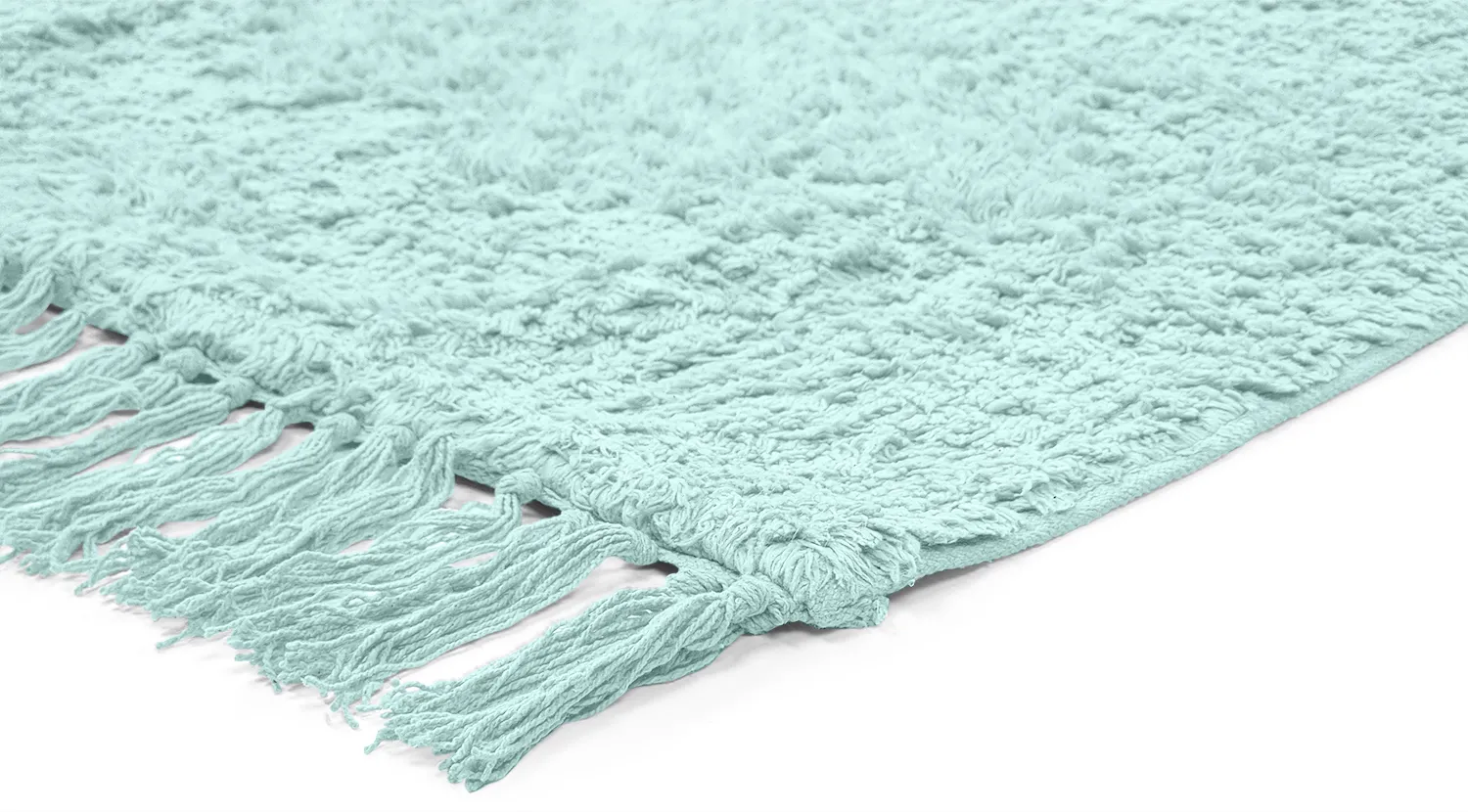 Tapis à poils longs - Alba Natural Cotton Shaggy (turquoise)