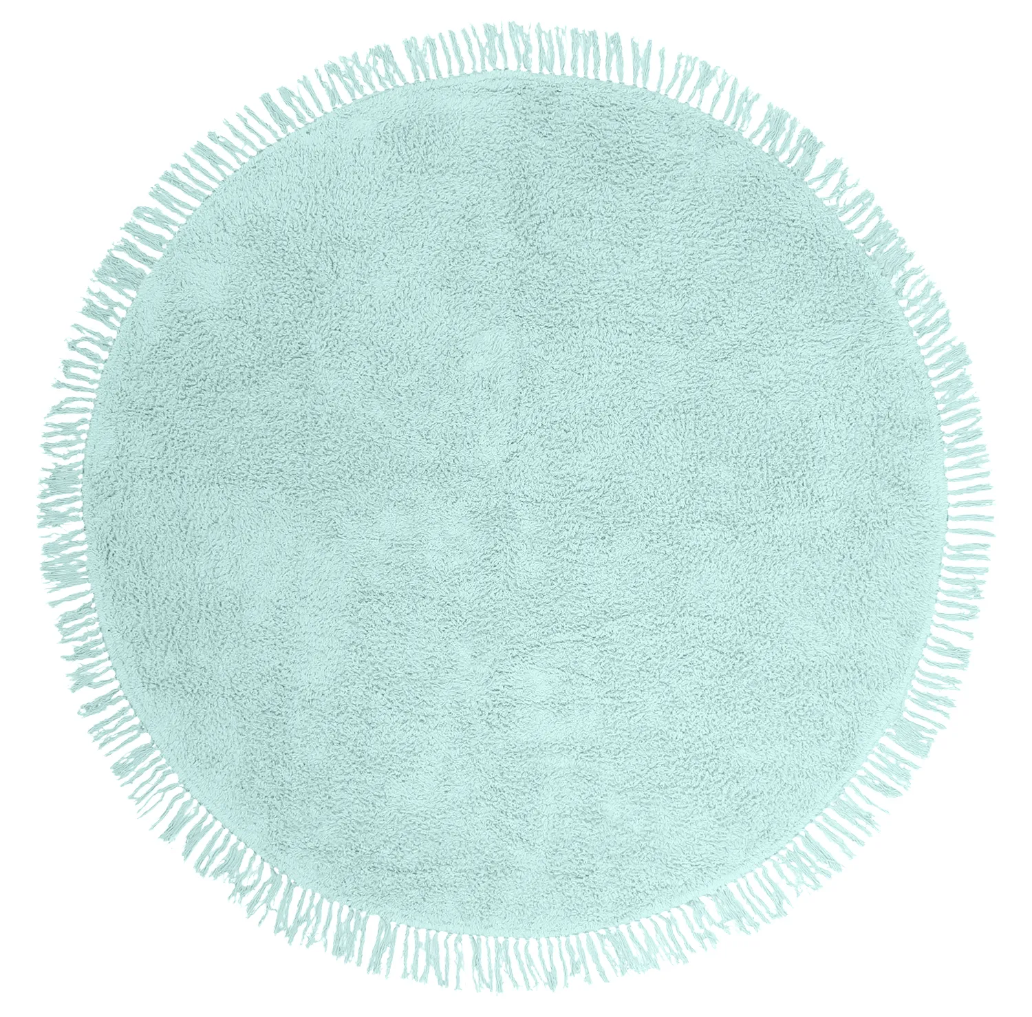 Tapis rond - Alba Natural Cotton Shaggy (turquoise)