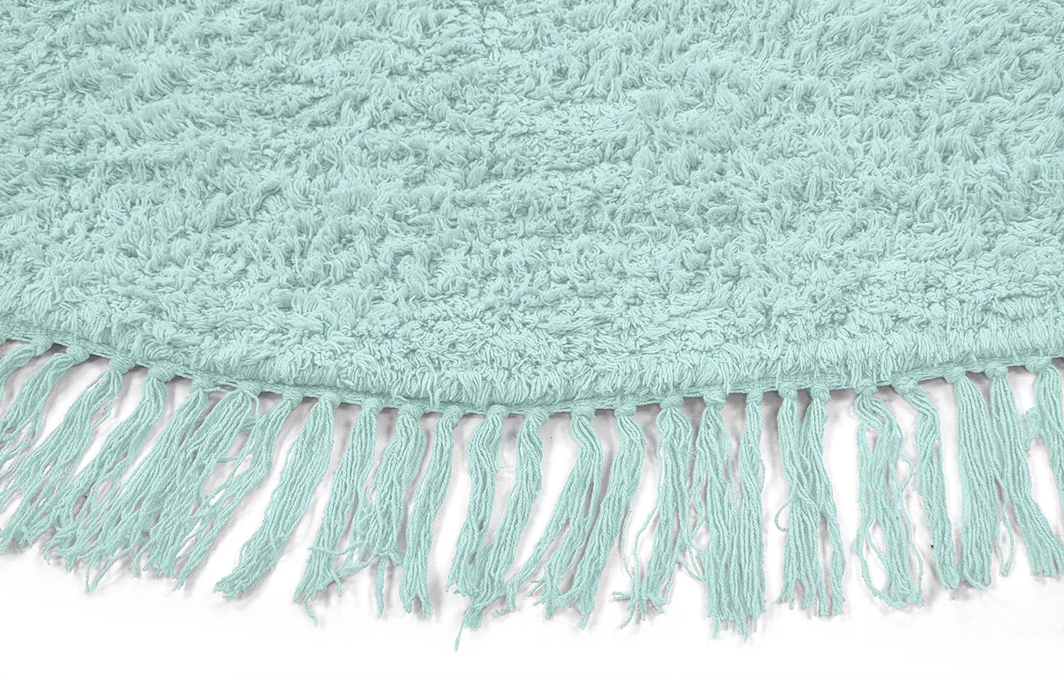 Tapis rond - Alba Natural Cotton Shaggy (turquoise)