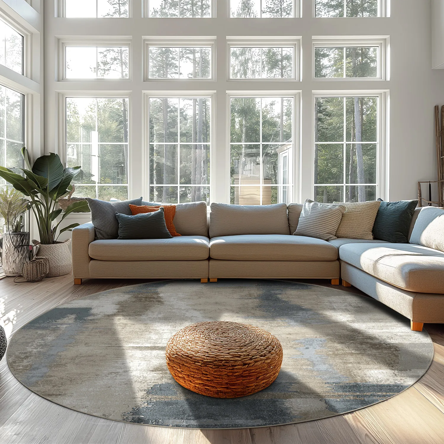 Tapis rond - Arwen (bleu/multi)