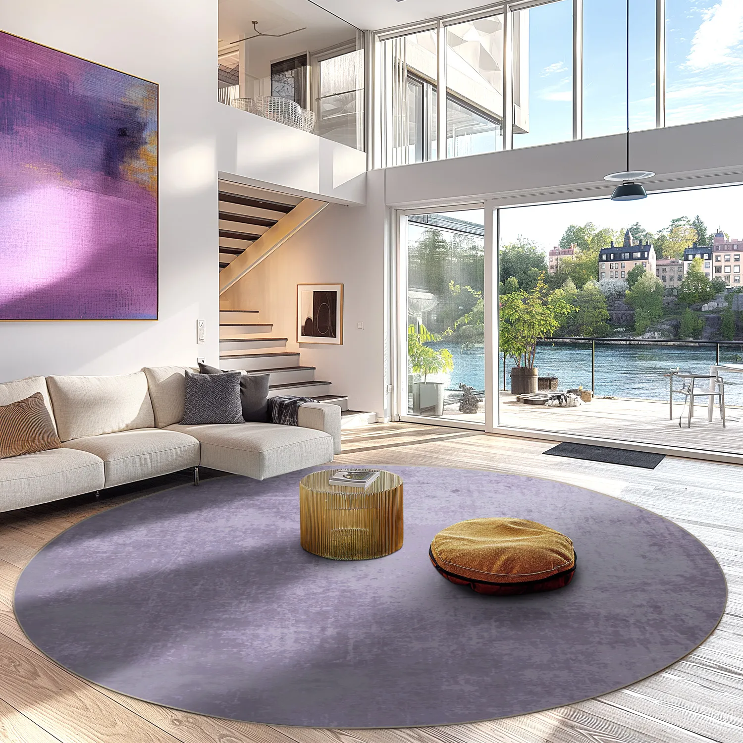 Tapis rond - Lynton (violet clair)