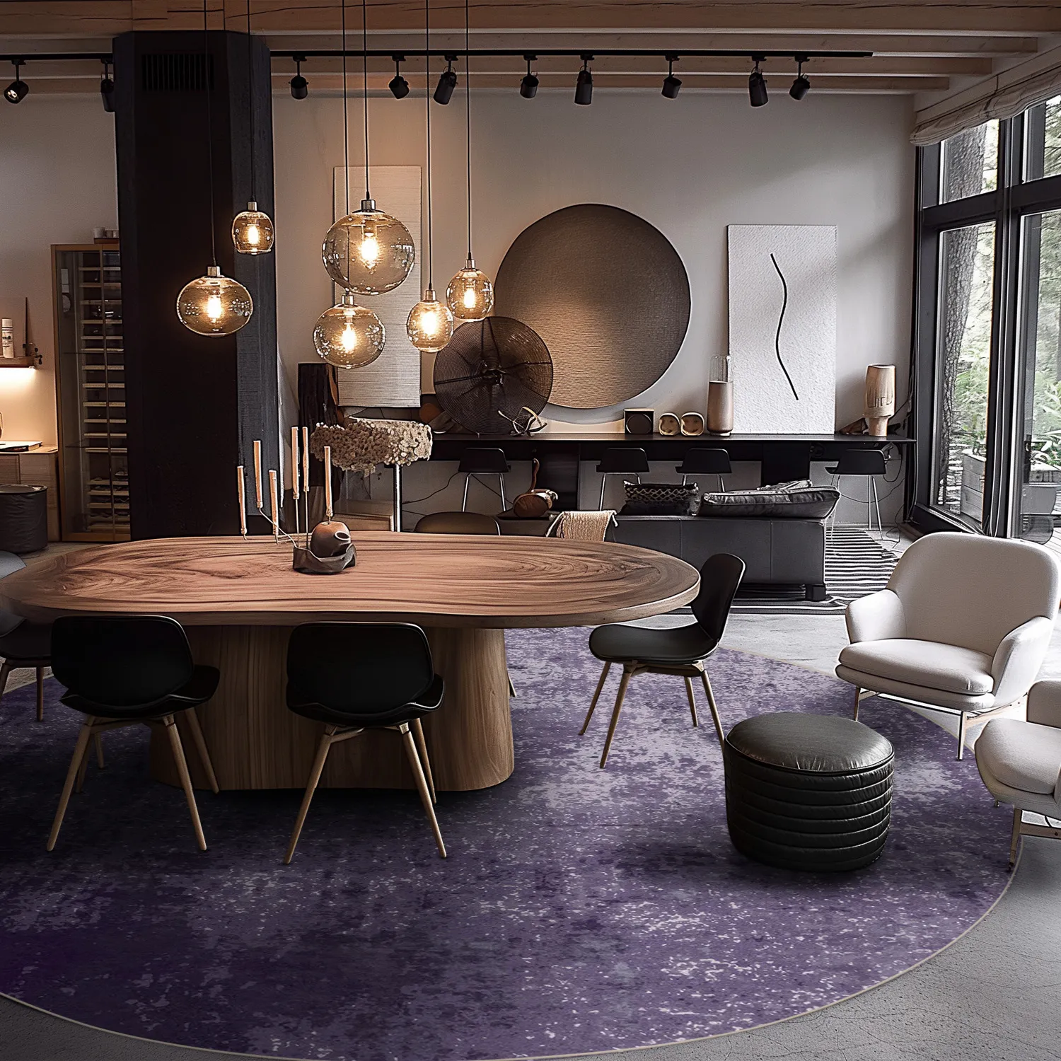 Tapis rond - Lynton (violet)