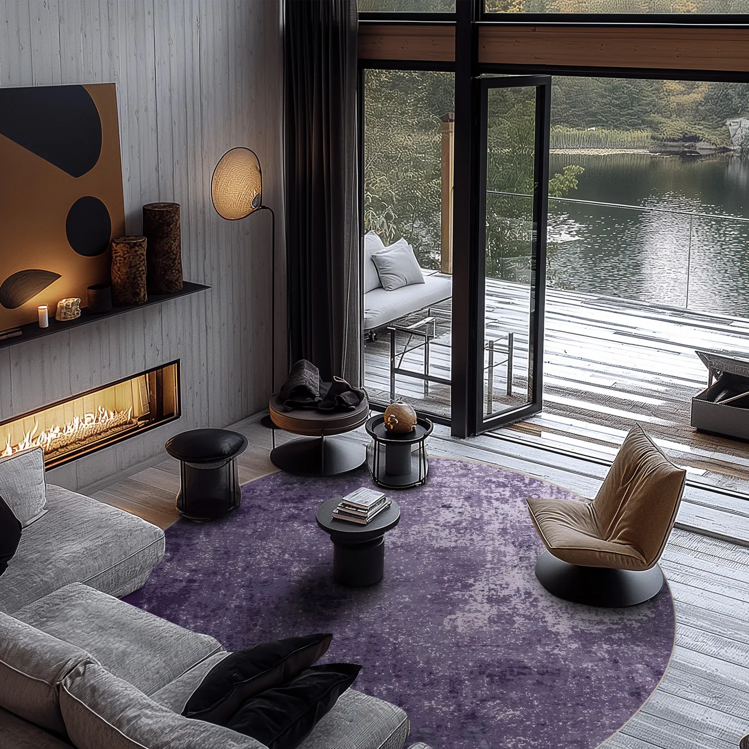 Tapis rond - Lynton (violet)