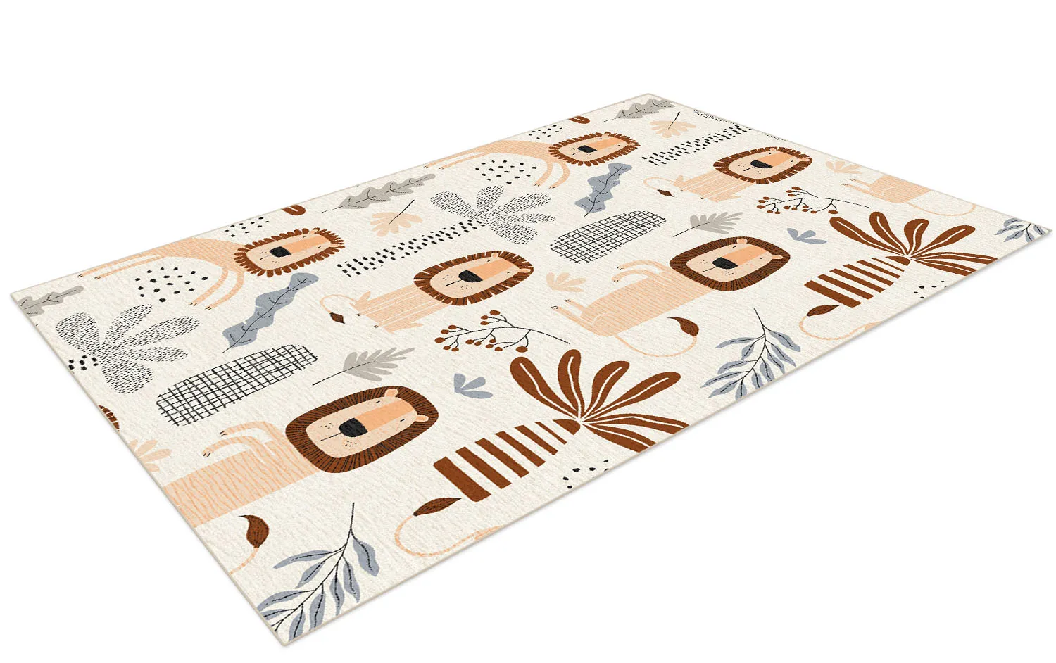 Tapis pour enfants - Lion Friends (beige)