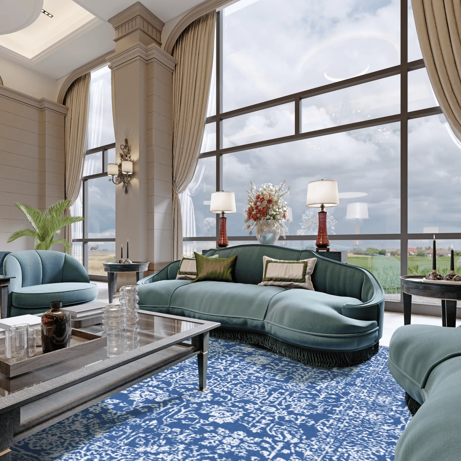 Tapis Wilton - Menfi (bleu)
