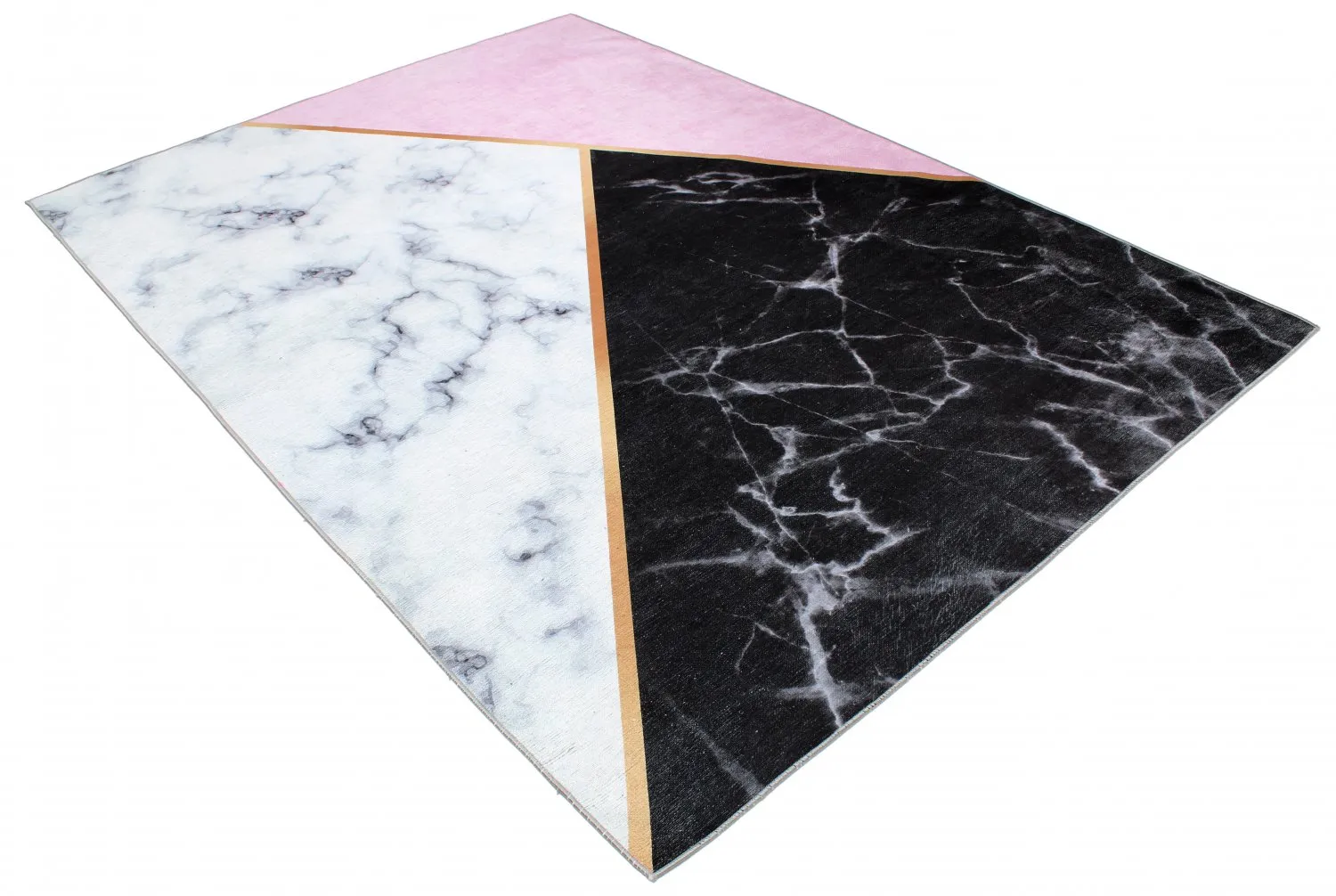 Tapis Wilton - Savino (noir/blanc/rose)