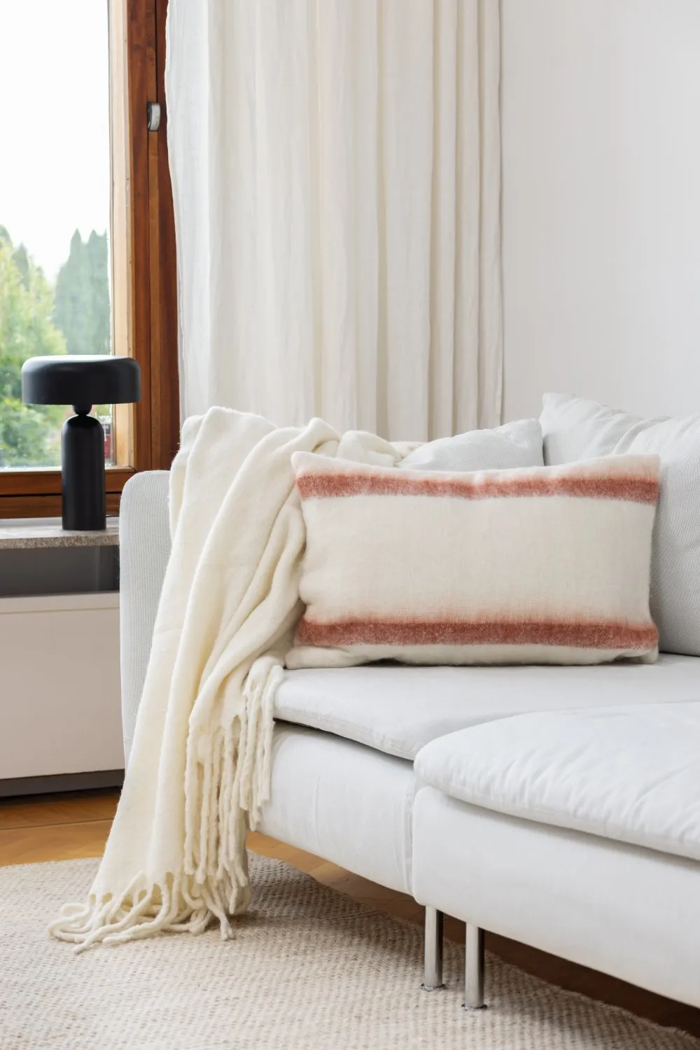 Housse de coussin en mélange de laine - Miranda (rose)