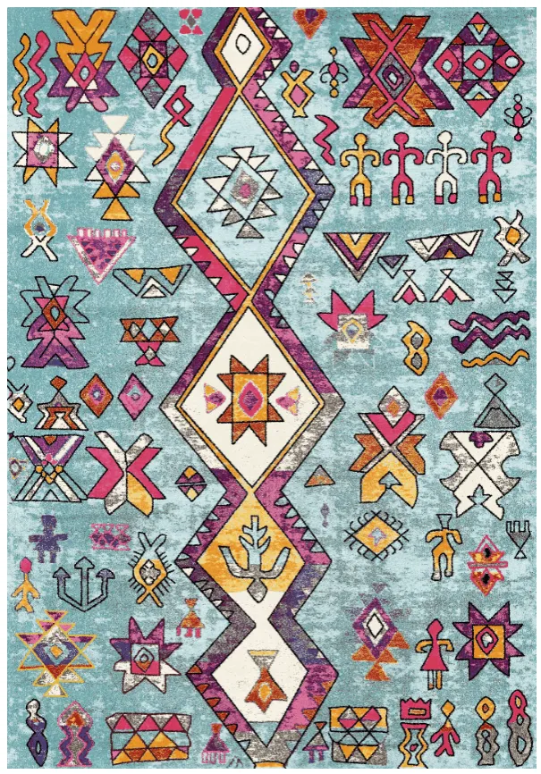 Tapis Wilton - Misare (bleu/multicolore)