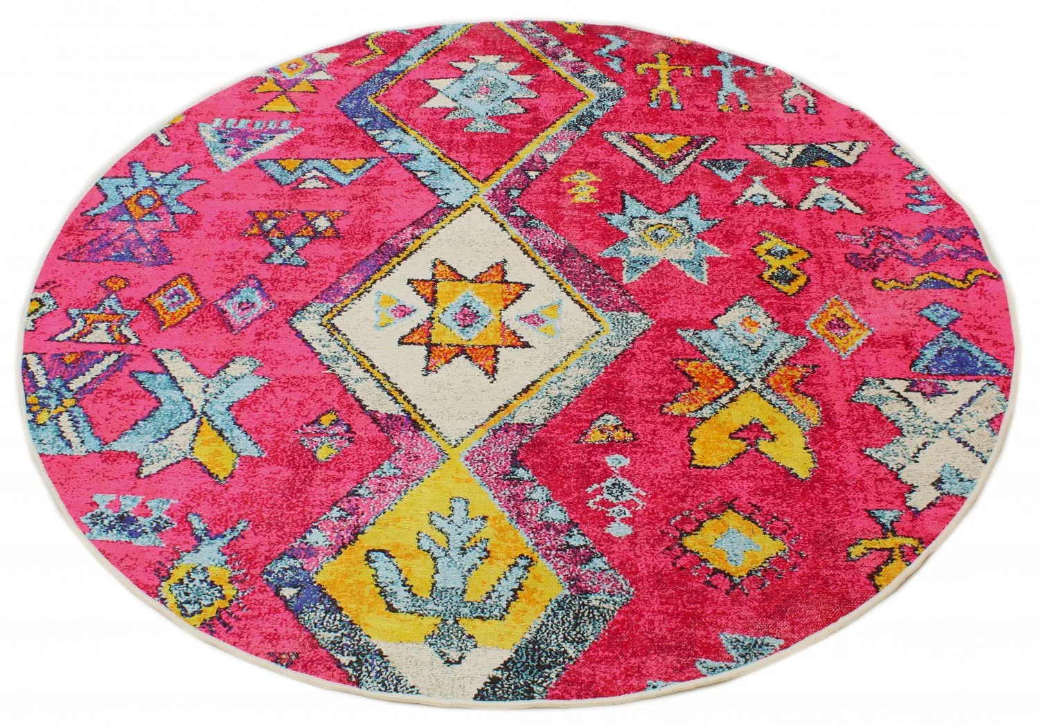 Tapis rond - Misare (rose/multicolore)