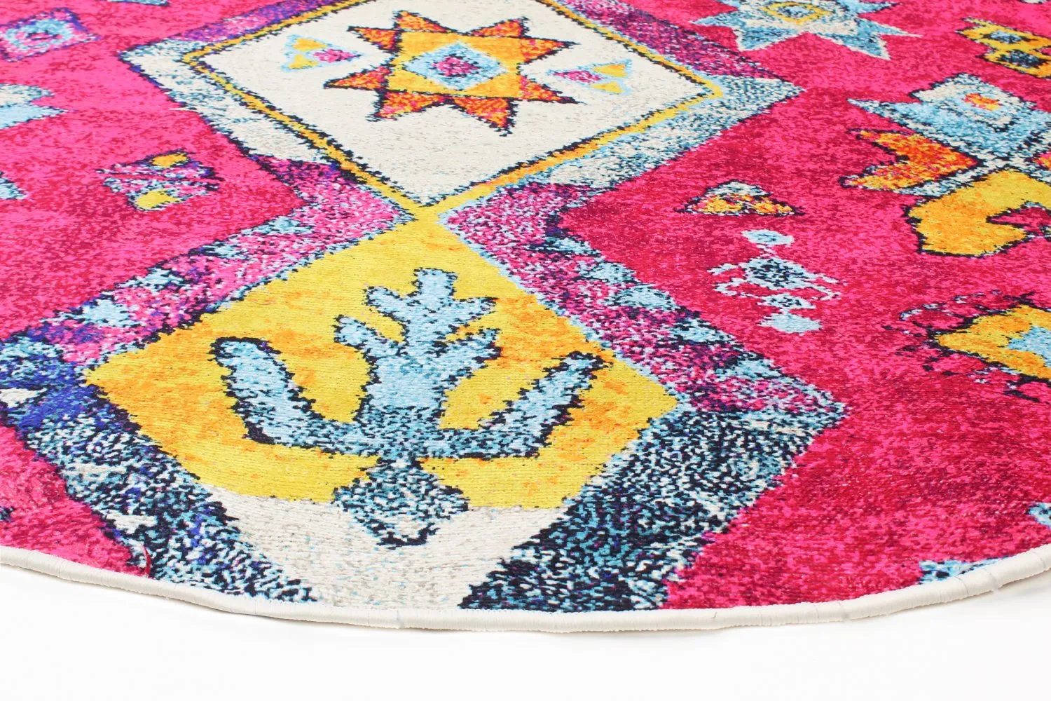 Tapis rond - Misare (rose/multicolore)