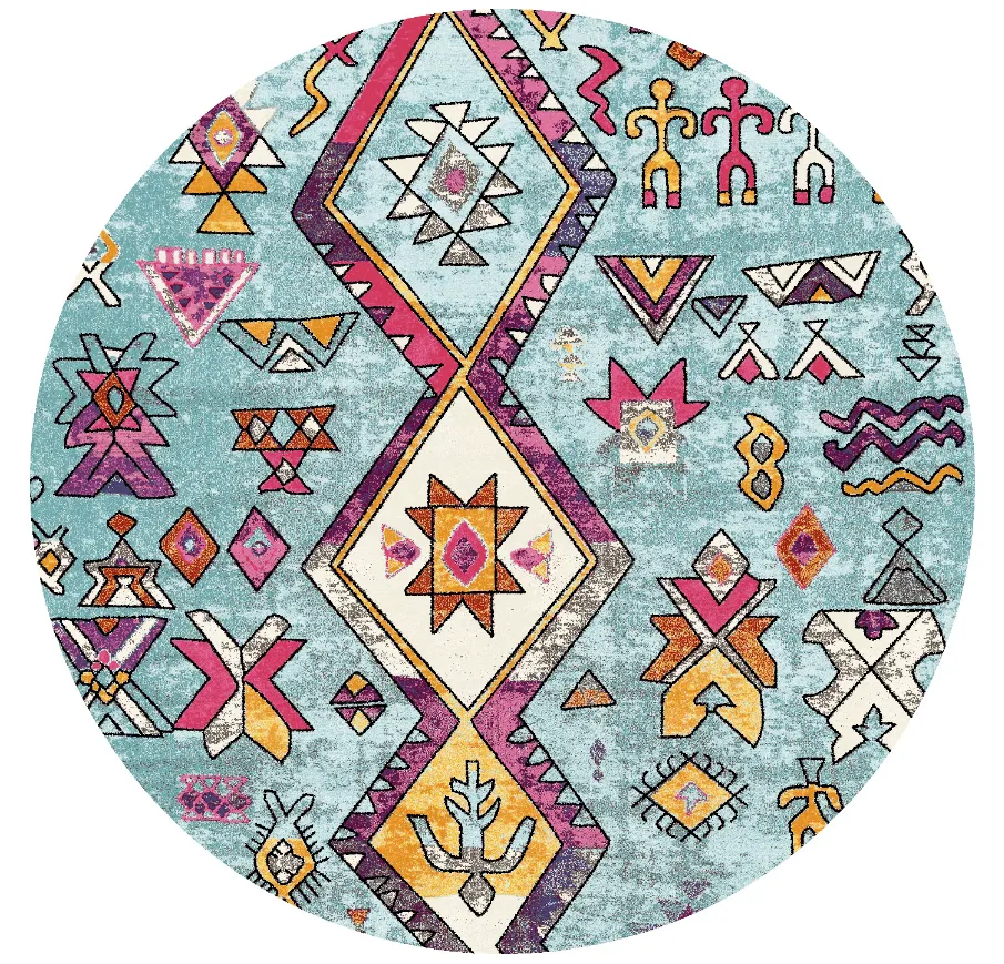 Tapis rond - Misare (bleu/multicolore)