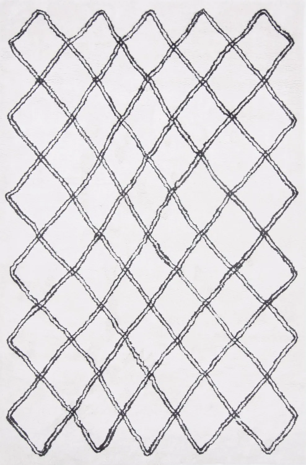 Tapis à poils longs - Morocco (noir/blanc)