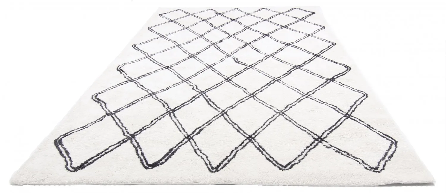Tapis à poils longs - Morocco (noir/blanc)