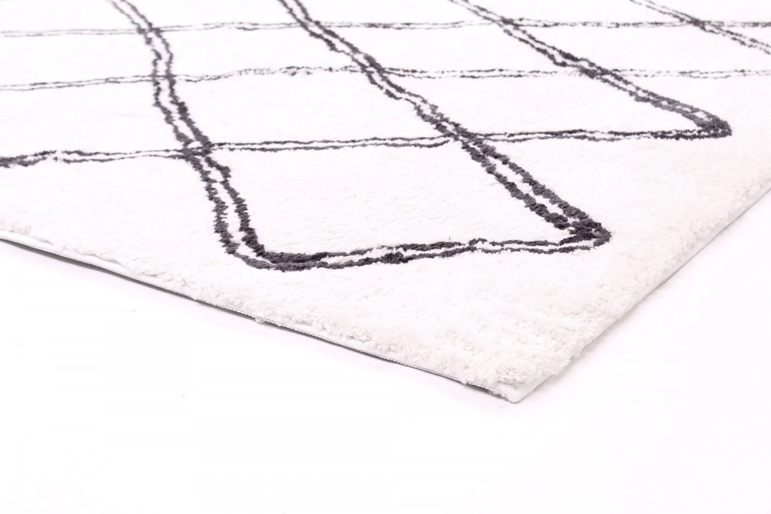 Tapis à poils longs - Morocco (noir/blanc)