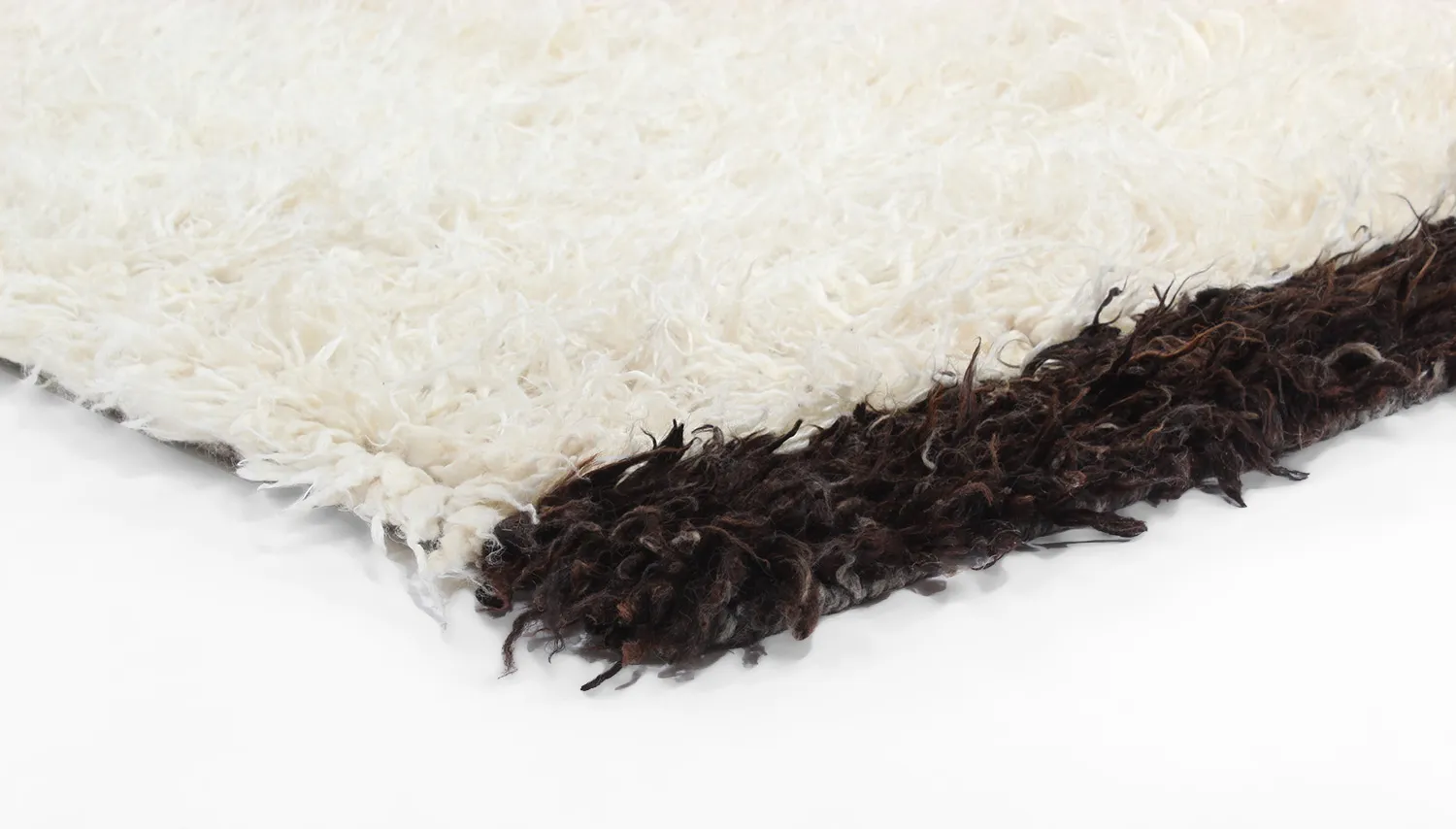 Tapis en laine - Nova (blanc/noir)