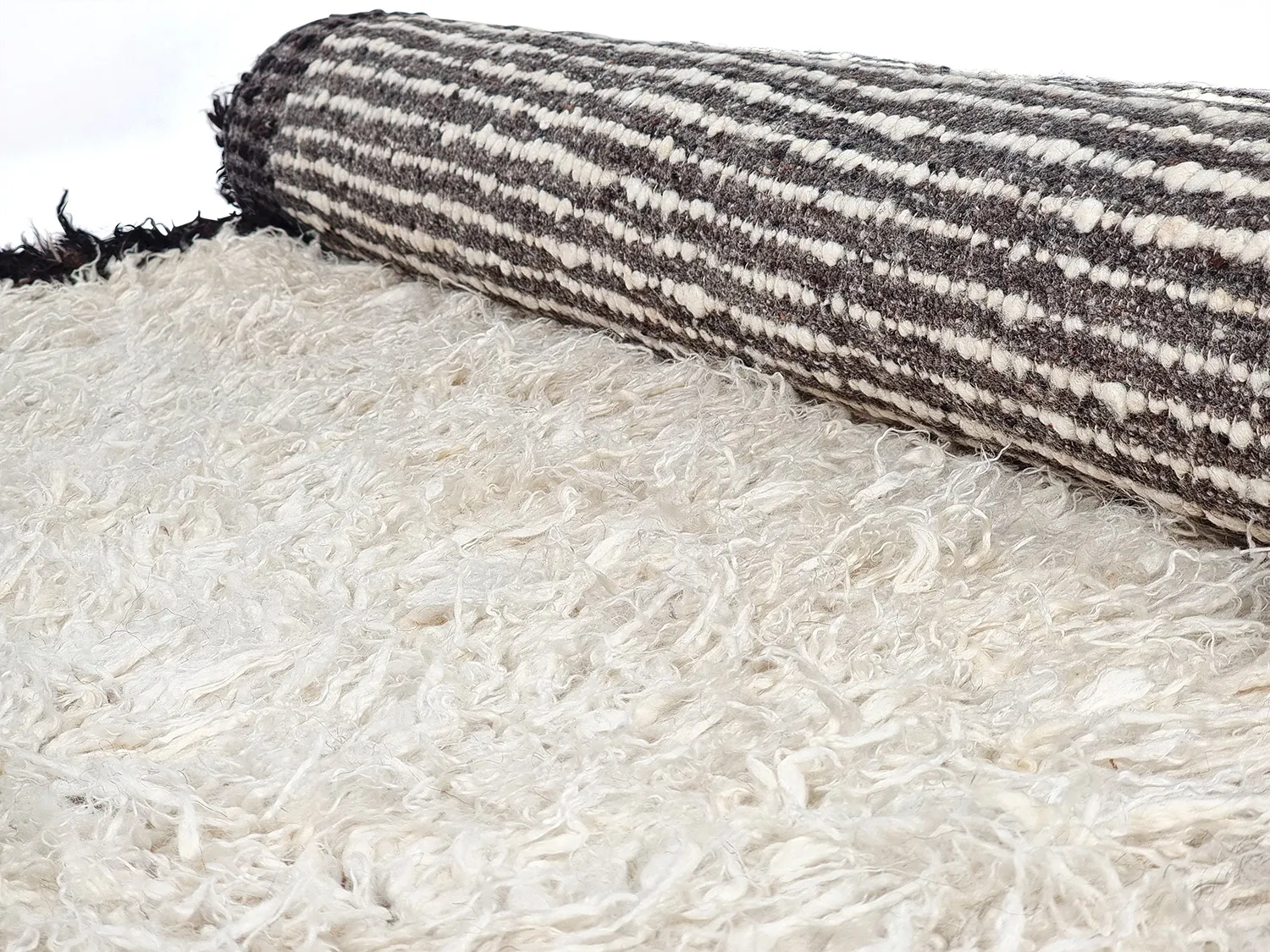 Tapis en laine - Nova (blanc/noir)