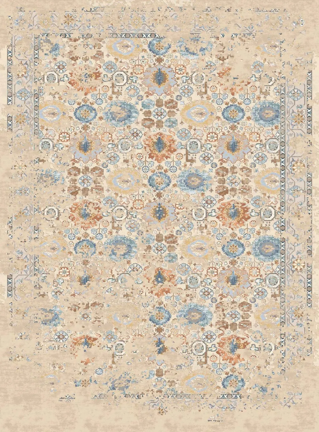 Tapis Wilton - Oakley (beige/bleu)
