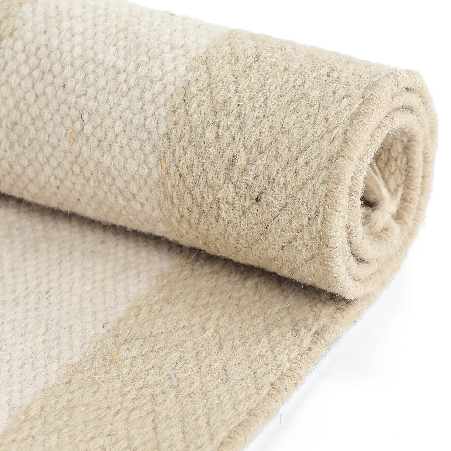 Tapis en laine irrégulière - Kystaro (crème/beige)