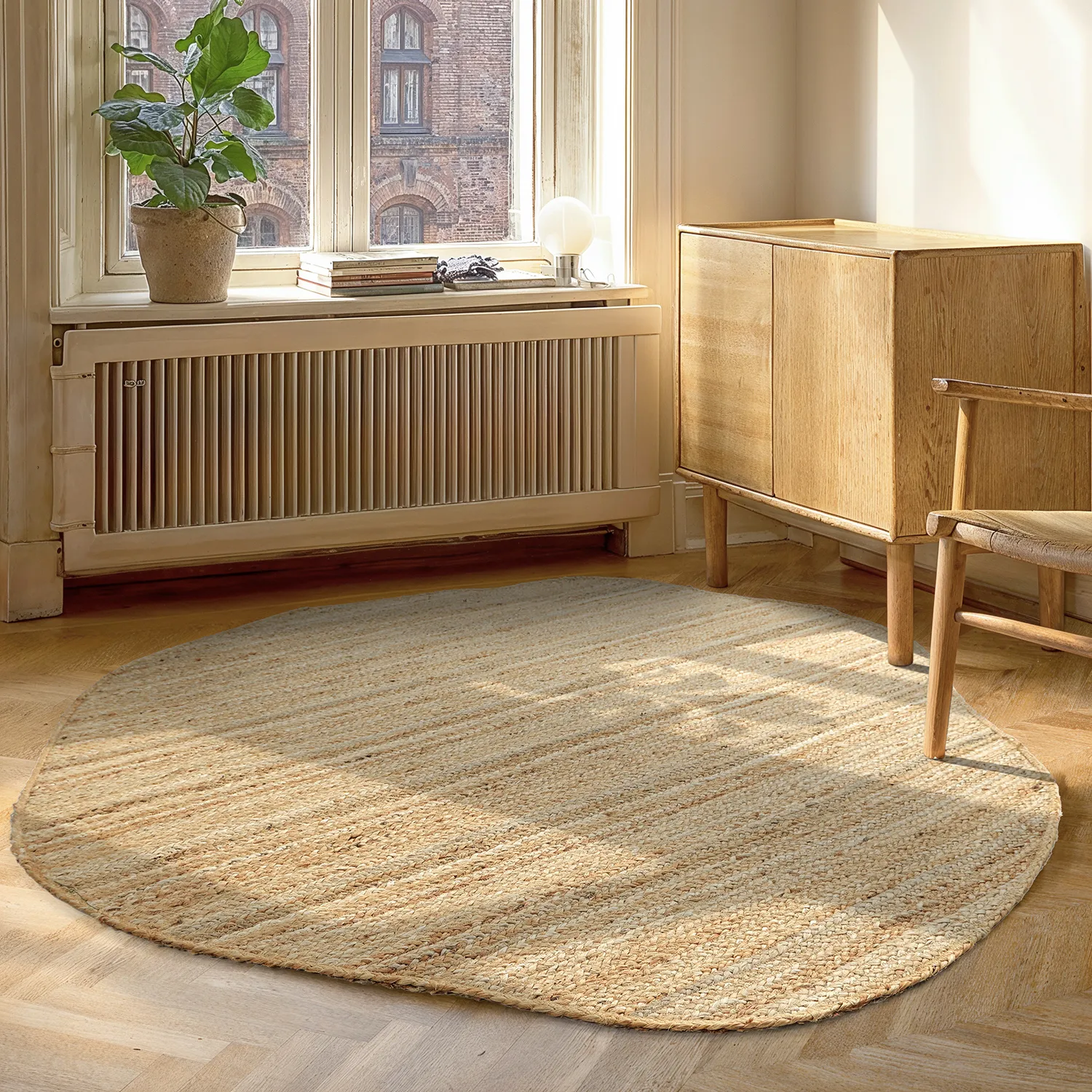 Tapis rond irrégulier en jute - San Francisco (jute)